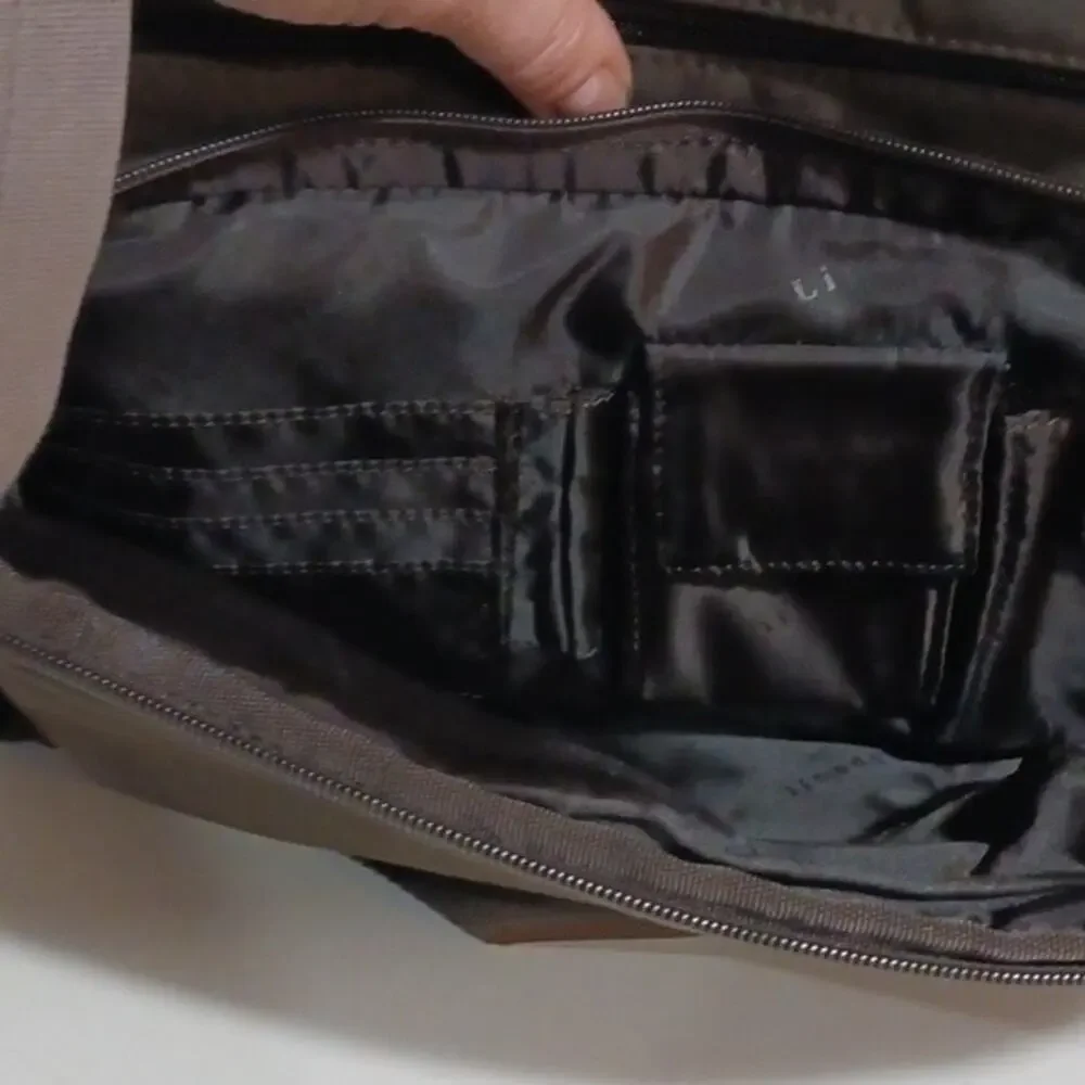 Lipault brown padded laptop bag EUC